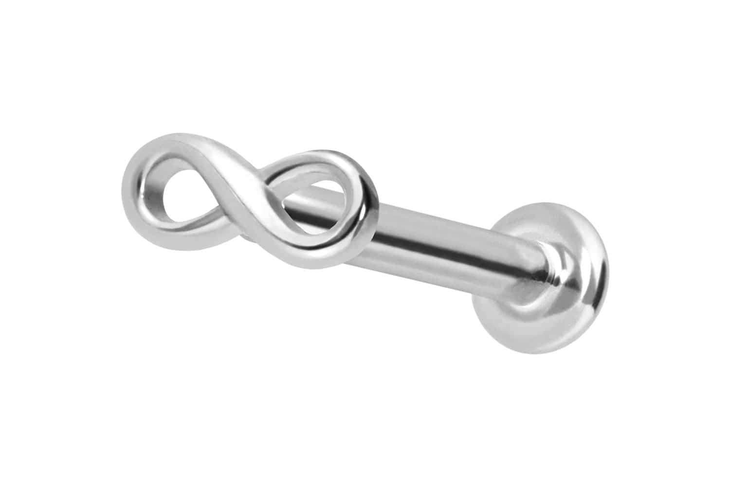 14 Karat Gold Labret Piercing mit Innengewinde UNENDLICHKEIT